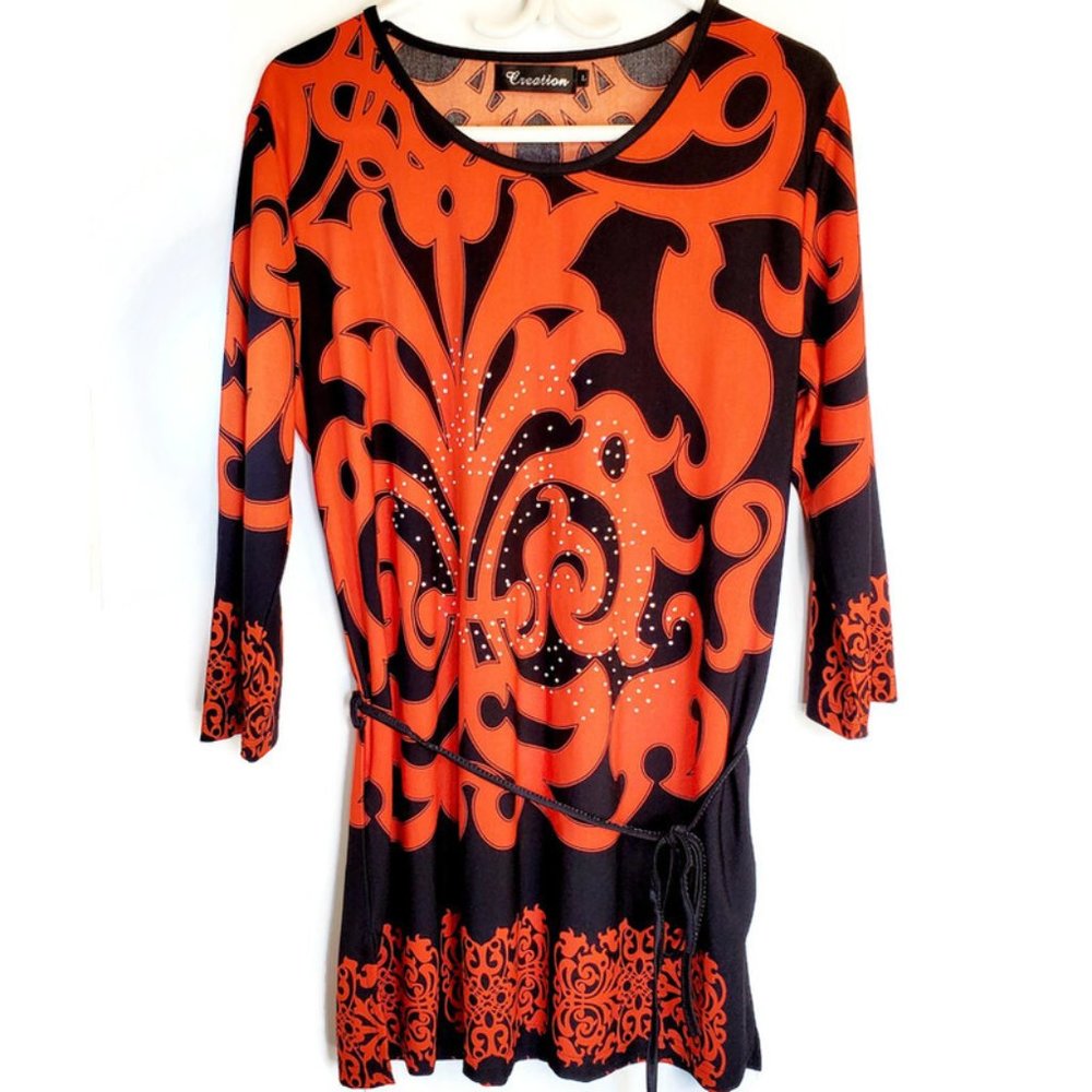 women’s Swirl Floral Animal pattern print top bl